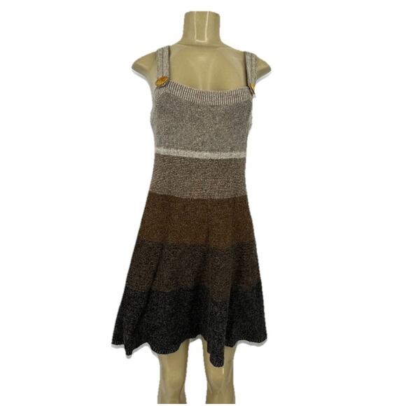 Free People Small Women School Girl Wool Angora Blend Jumper Striped Dress TS7 - Picture 1 of 8